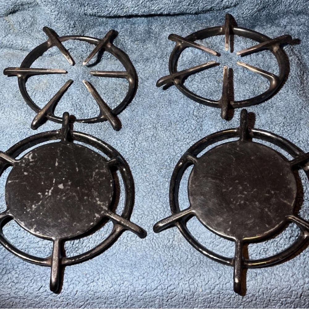 Vintage O'Keefe & Merritt 5-Spoke Gas Stove Simmer & Burner Grates COMPLETE SET!